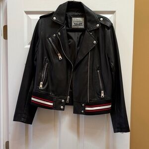 Levi's Black Bomber Jacket with Red and White Accents
